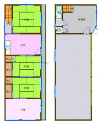 現状引き渡し。1-2階の間取りです。